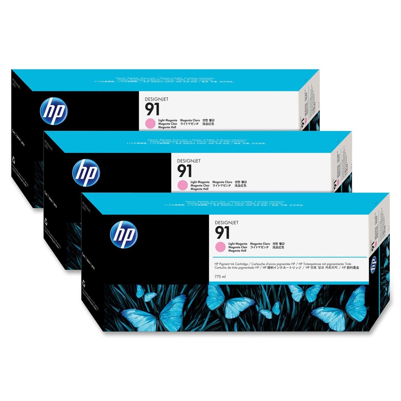 C9487A CONFEZIONE MULTIPLA DA 3 INCHIOSTRI MAGENTA CHIARO N91 (775ml x 3) 1CONF.